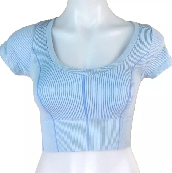 Offline Aerie Ribbed Seamless Crop Tee - Picture 1 of 3